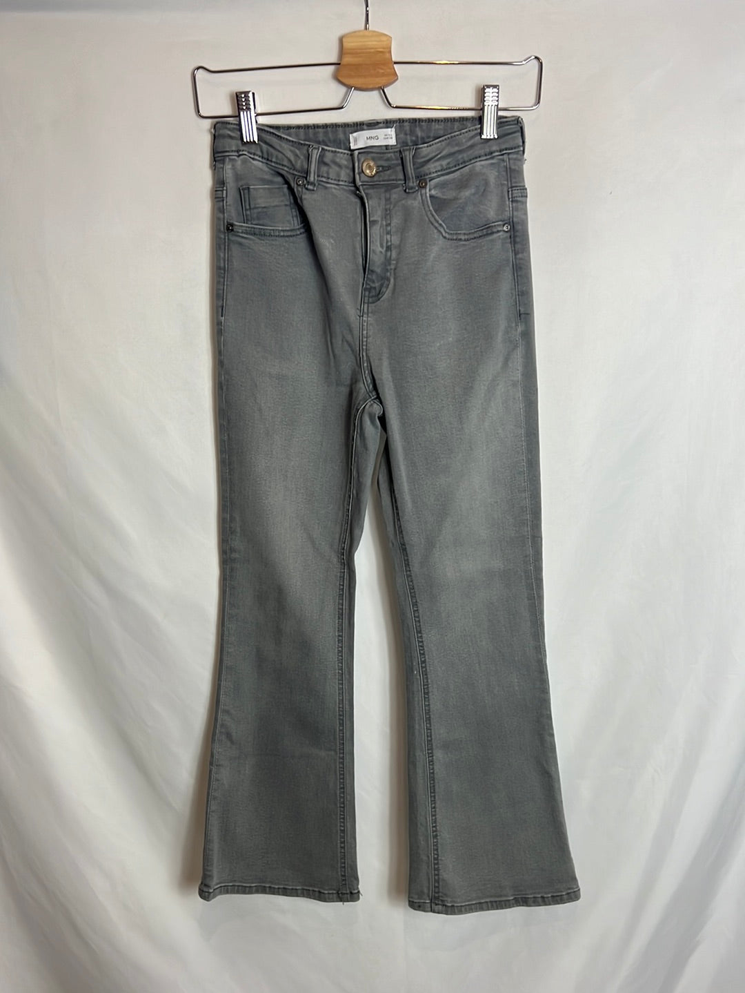 MANGO. Gray bell-bottom trousers, size 13-14 years