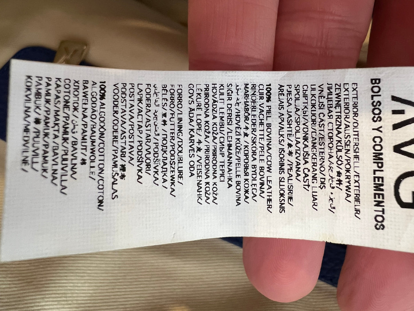 AVG. Bolso shopper azul piel