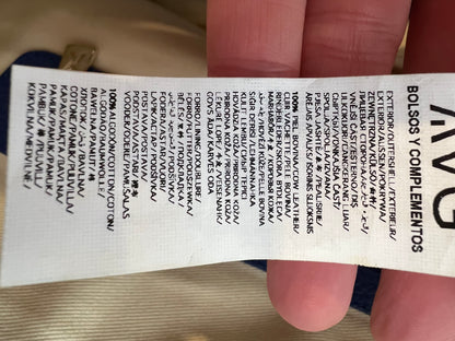 AVG. Bolso shopper azul piel