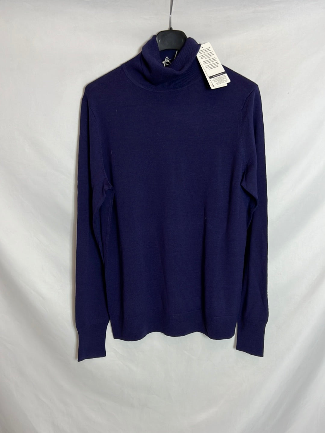 UNIQLO. Jersey morado/azul lana cuello alto. T M