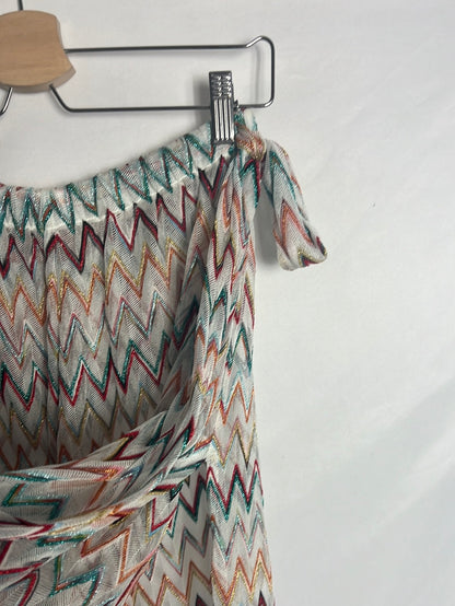 MISSONI. Pantalón zig zag aberturas. T44(s/m)