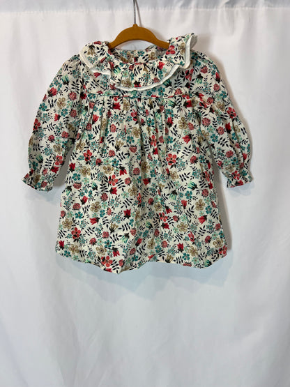 COCONUT. Vestido estampado floral. T 12-18 meses