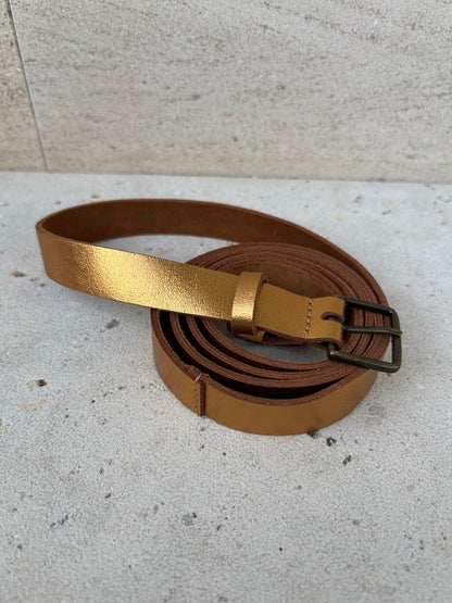 FORTE FORTE. Gold leather belt. TS/M