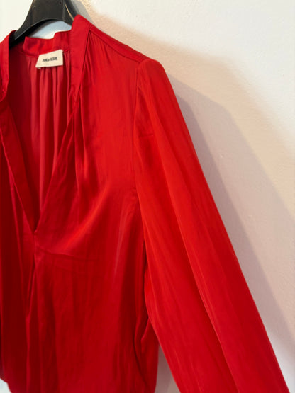 ZADIG & VOLTAIRE. Blusa roja satén fluida. T S