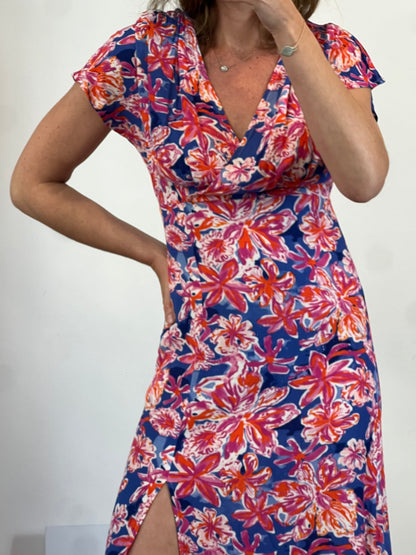 ARTLOVE. Vestido midi estampado flores. T. 36