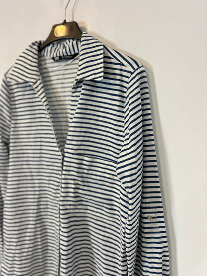 ZARA. Striped mixed media shirt. TM