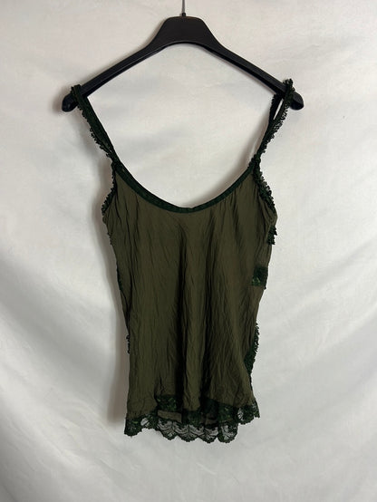 OTHERS. Green gathered top. TS