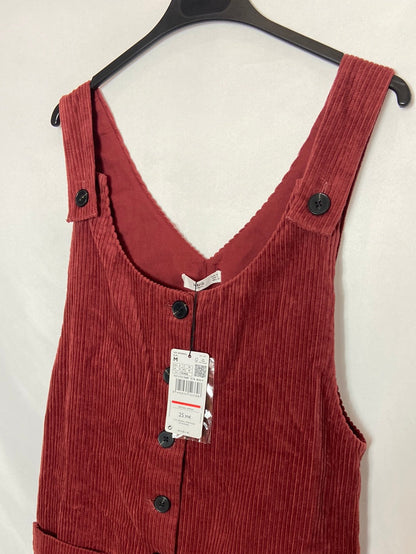 MANGO. Vestido pana burdeos T.m