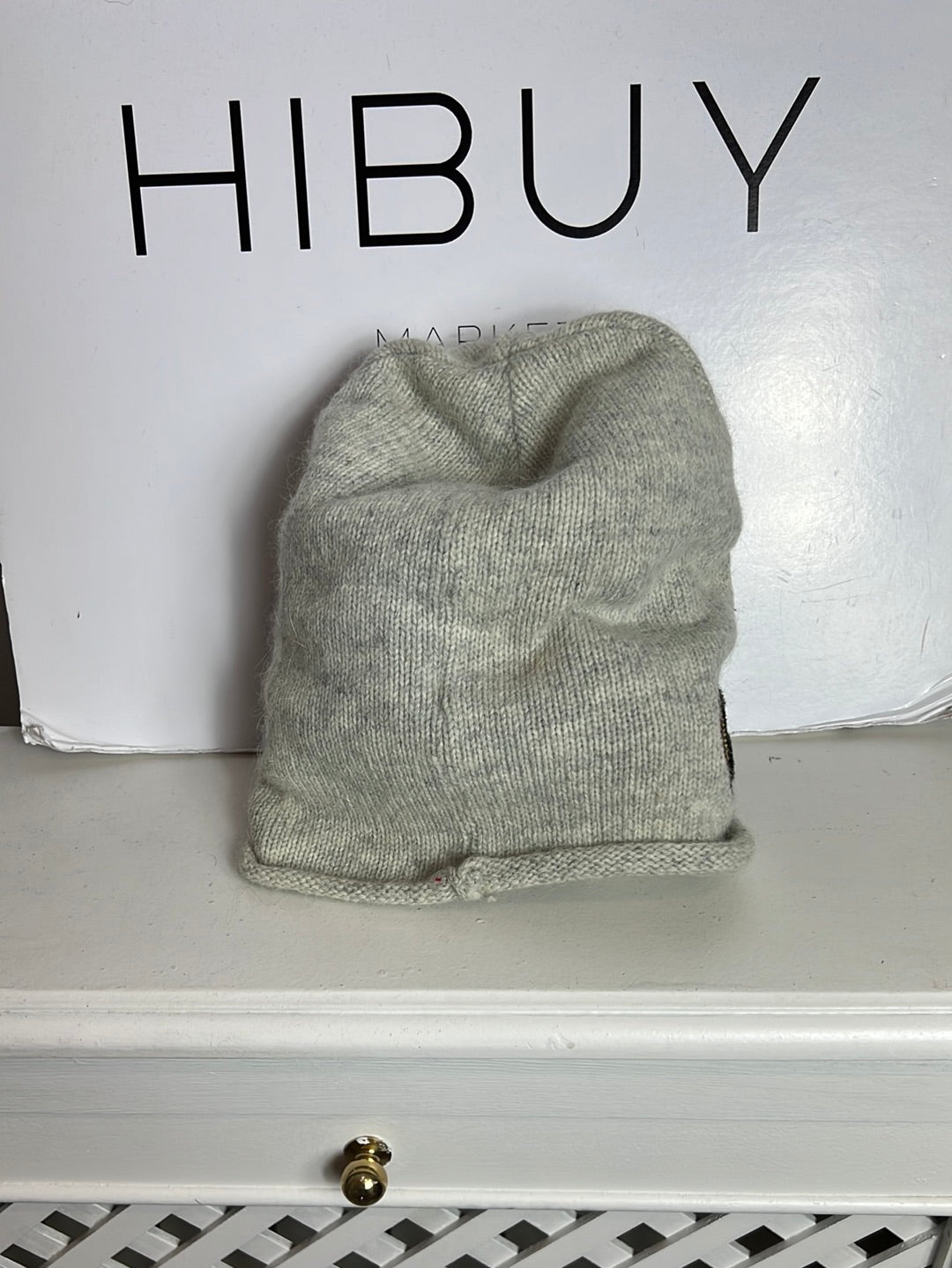 H&M. Gorro gris parches . TU