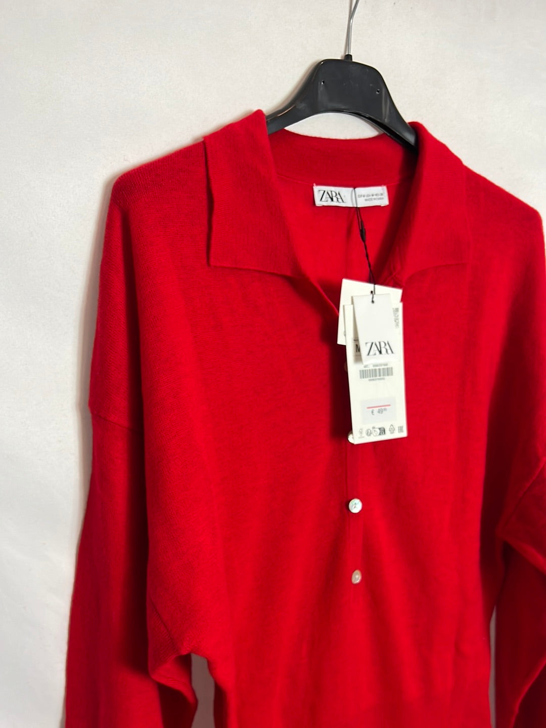 ZARA. Red buttoned wool bodysuit. TM