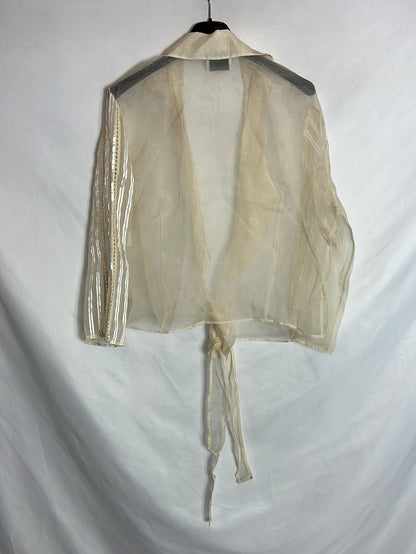 GIANFRANCO FERRÉ. Silk set with sleeve detail. Size 42