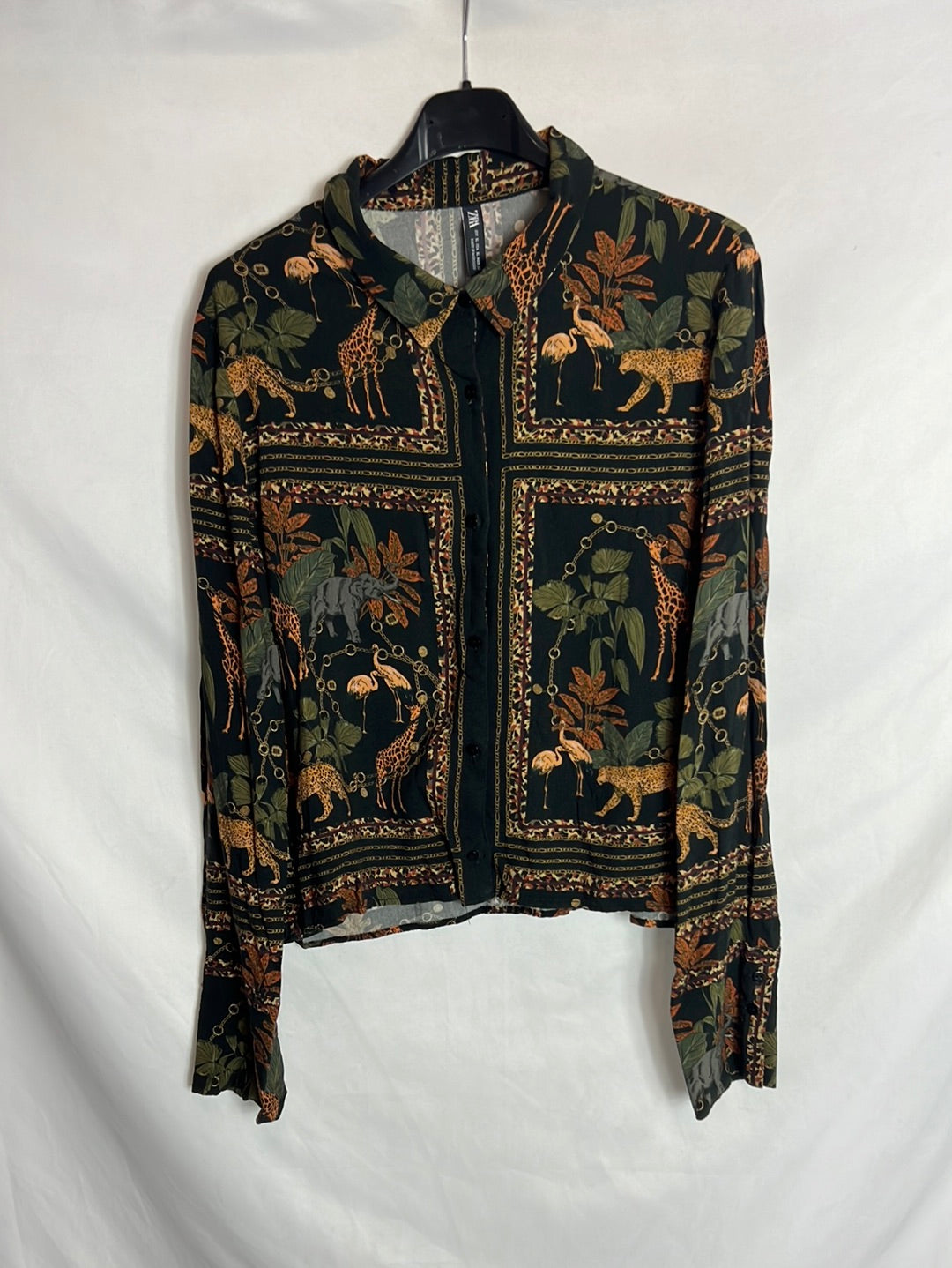 ZARA. Animal print blouse, size XL (m/l)