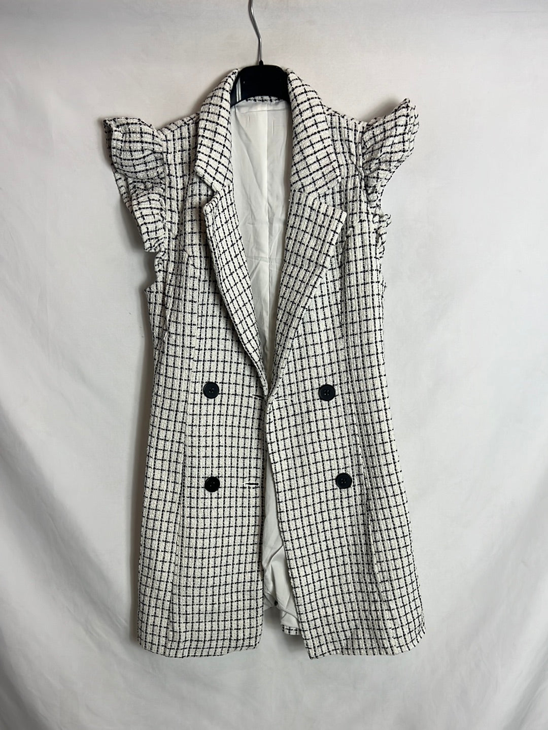 OTRAS. Chaleco cuadros tweed T.u(s)