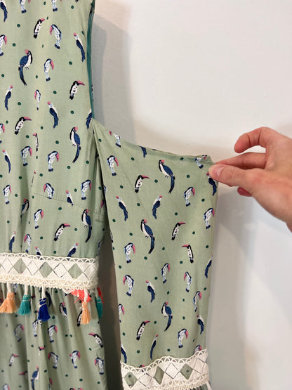 STRENA.vestio verde pájaros T.s