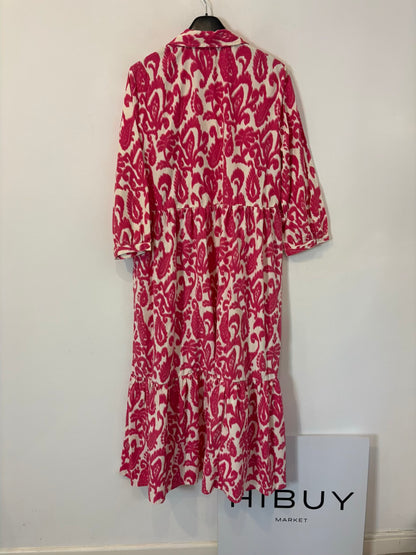 SFERA. Vestido largo estampado rosa