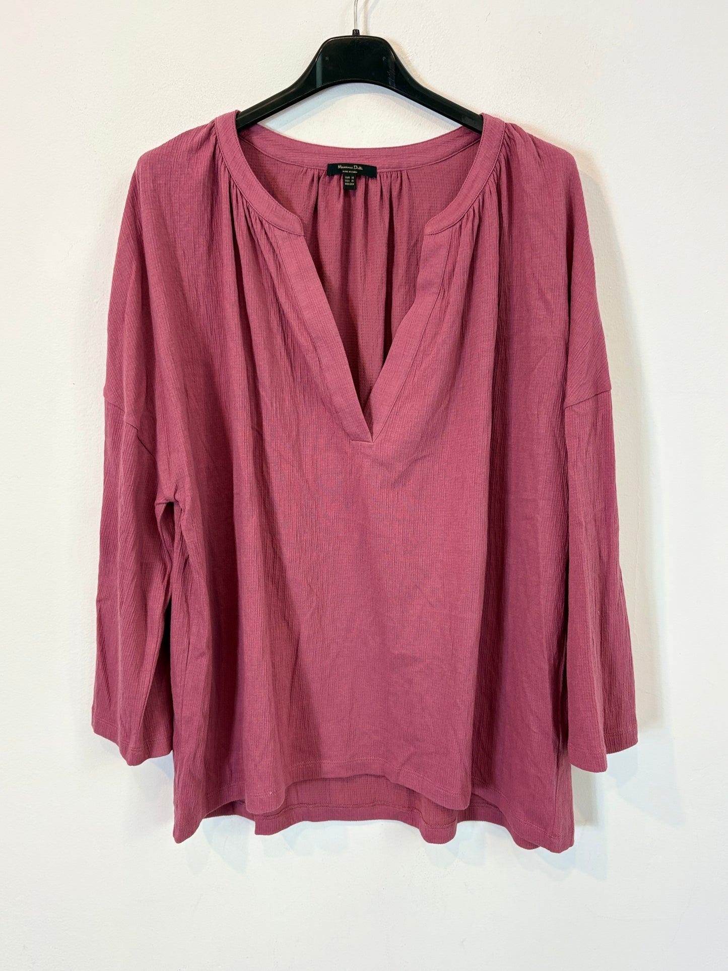 MASSIMO DUTTI. Textured pink blouse. T XS