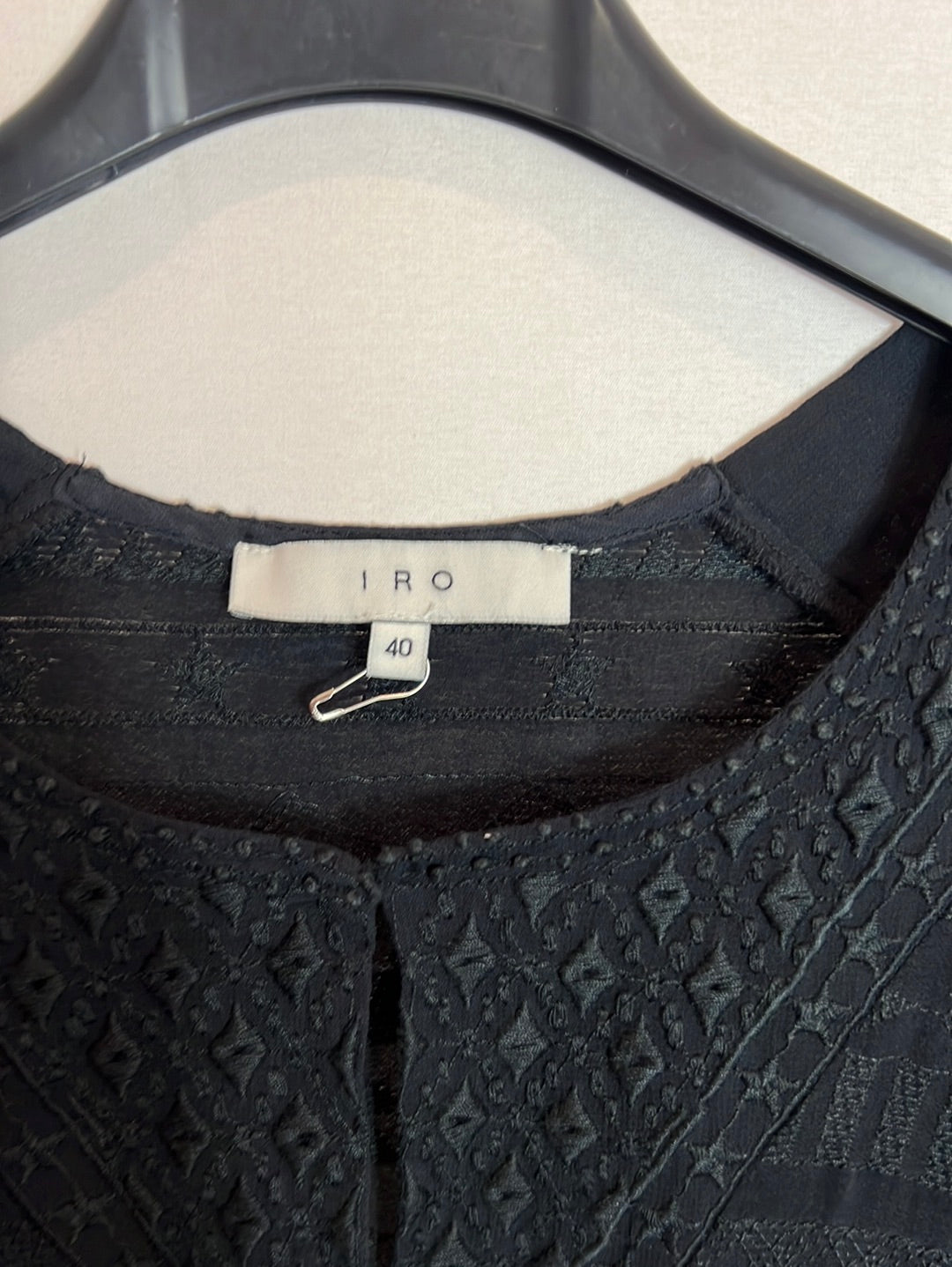 IRO. Black textured dress. Size 40