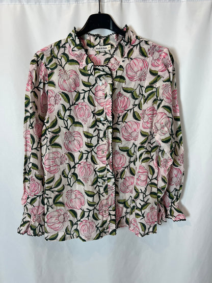 ROCK&GOLD. Blusa flores rosas T.s