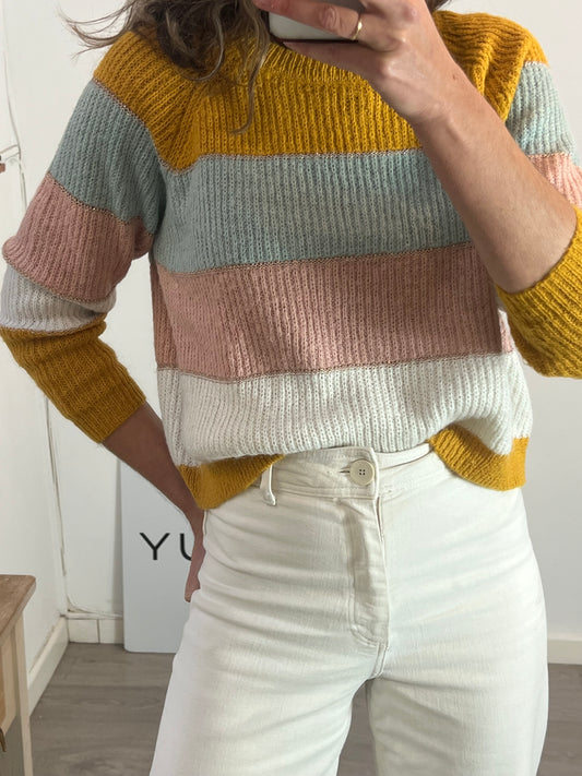 ONLY. Jersey rayas detalle hilos T.m