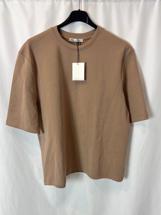 ZARA. Camiseta nude texturaT.s