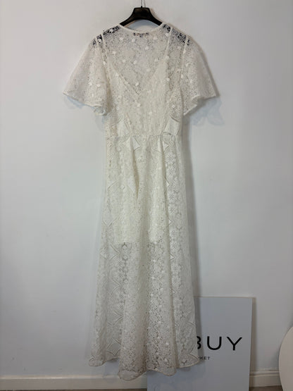 MAJE. Vestido blanco encaje