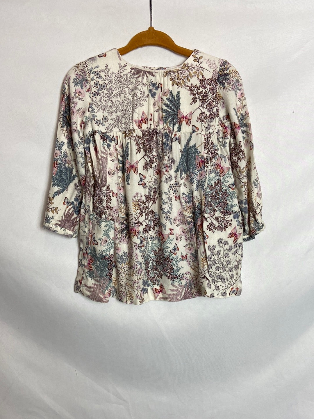 ZARA. Long-sleeved printed dress. Size 9-12 months