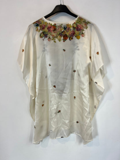 PAUL SMITH. Top seda estampado flores. T 40