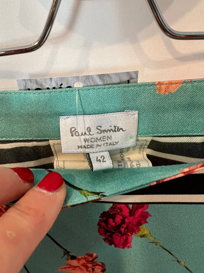 PAUL SMITH. Floral silk skirt S.42(36)