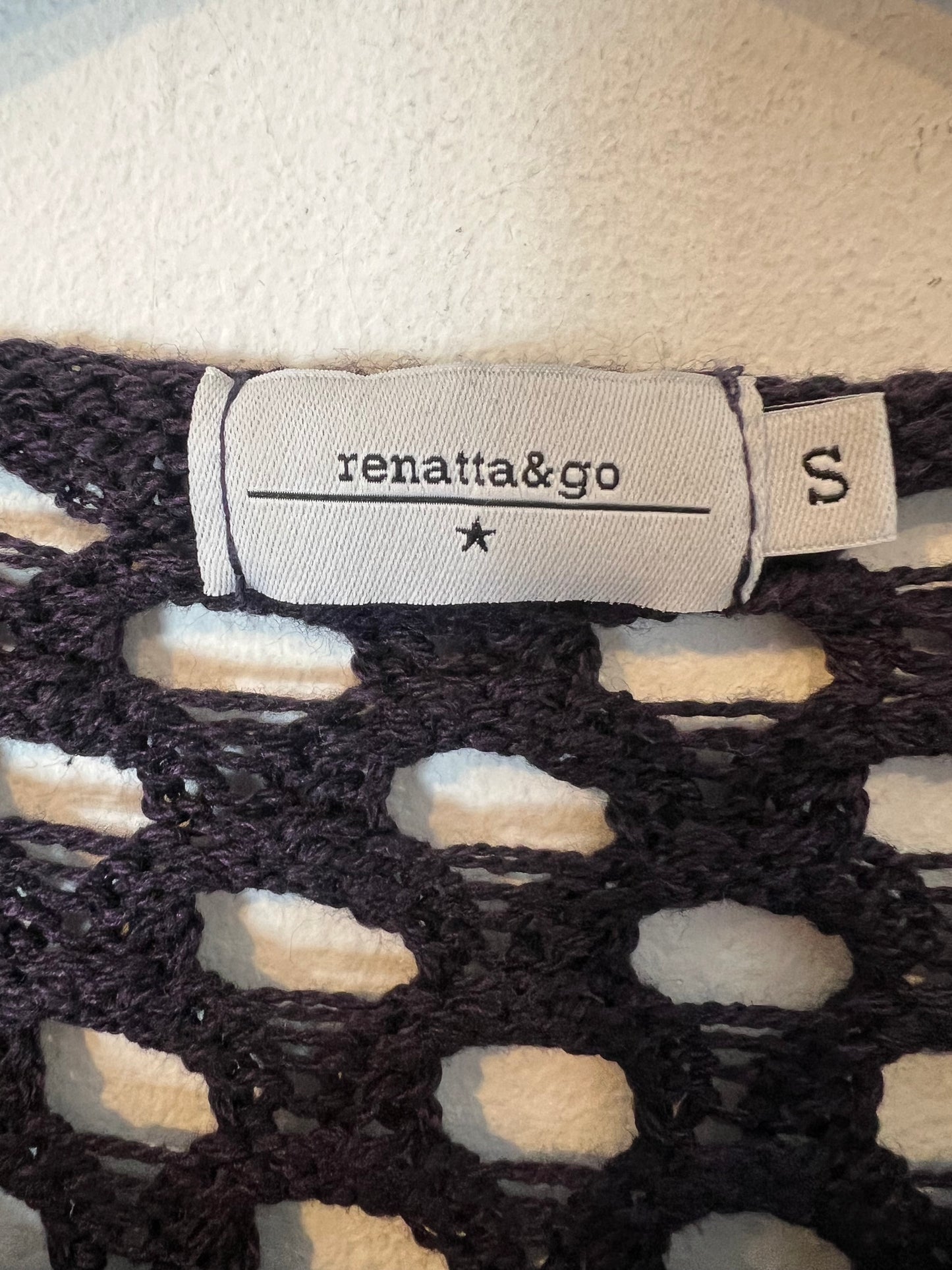 RENATTA&amp;GO. Eggplant crochet jacket. T.S.