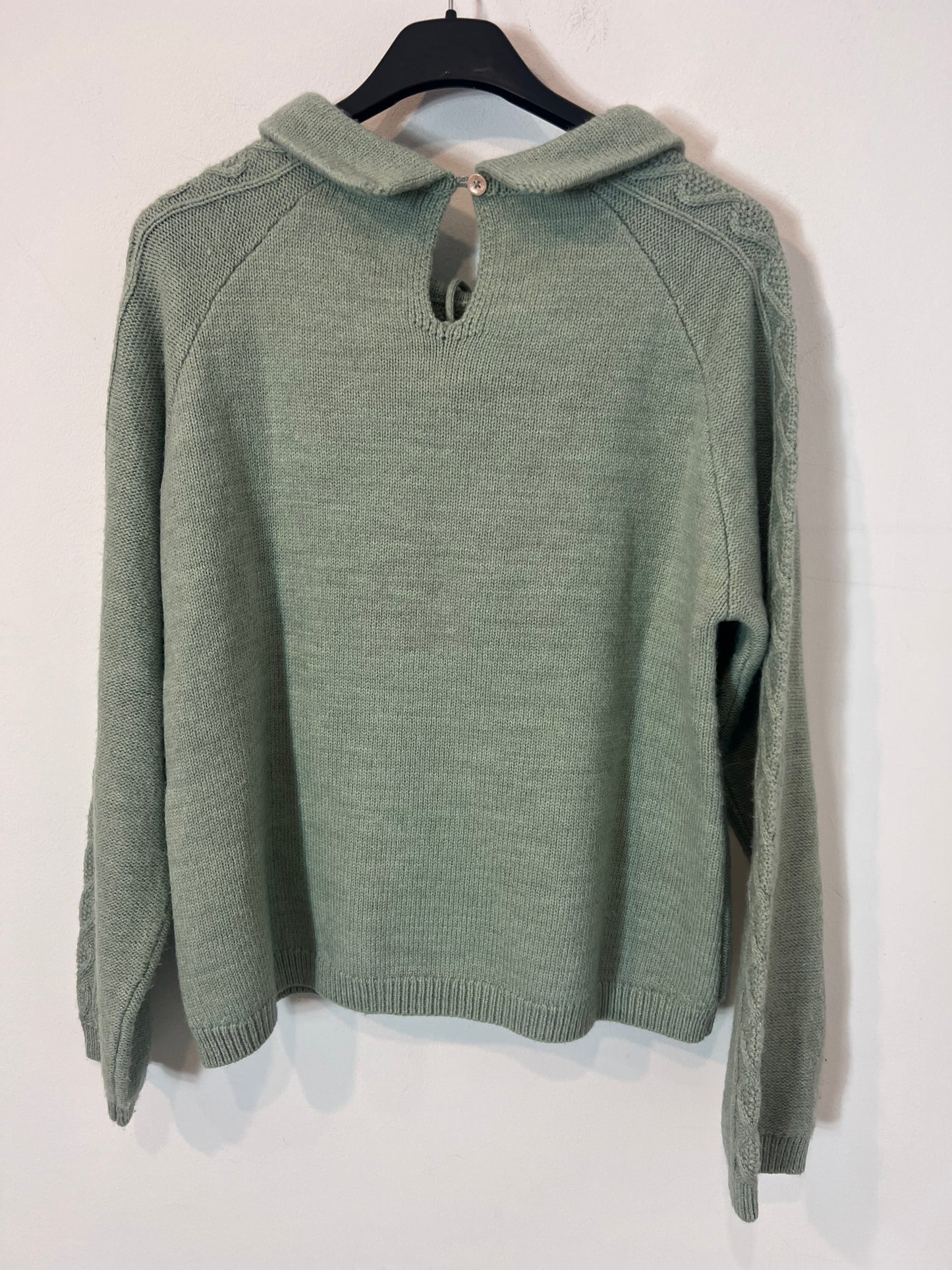 LOUISE MISHA. Jersey verde bordado T.xs/s