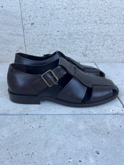 SOEUR. Brown leather sandal. Size 38