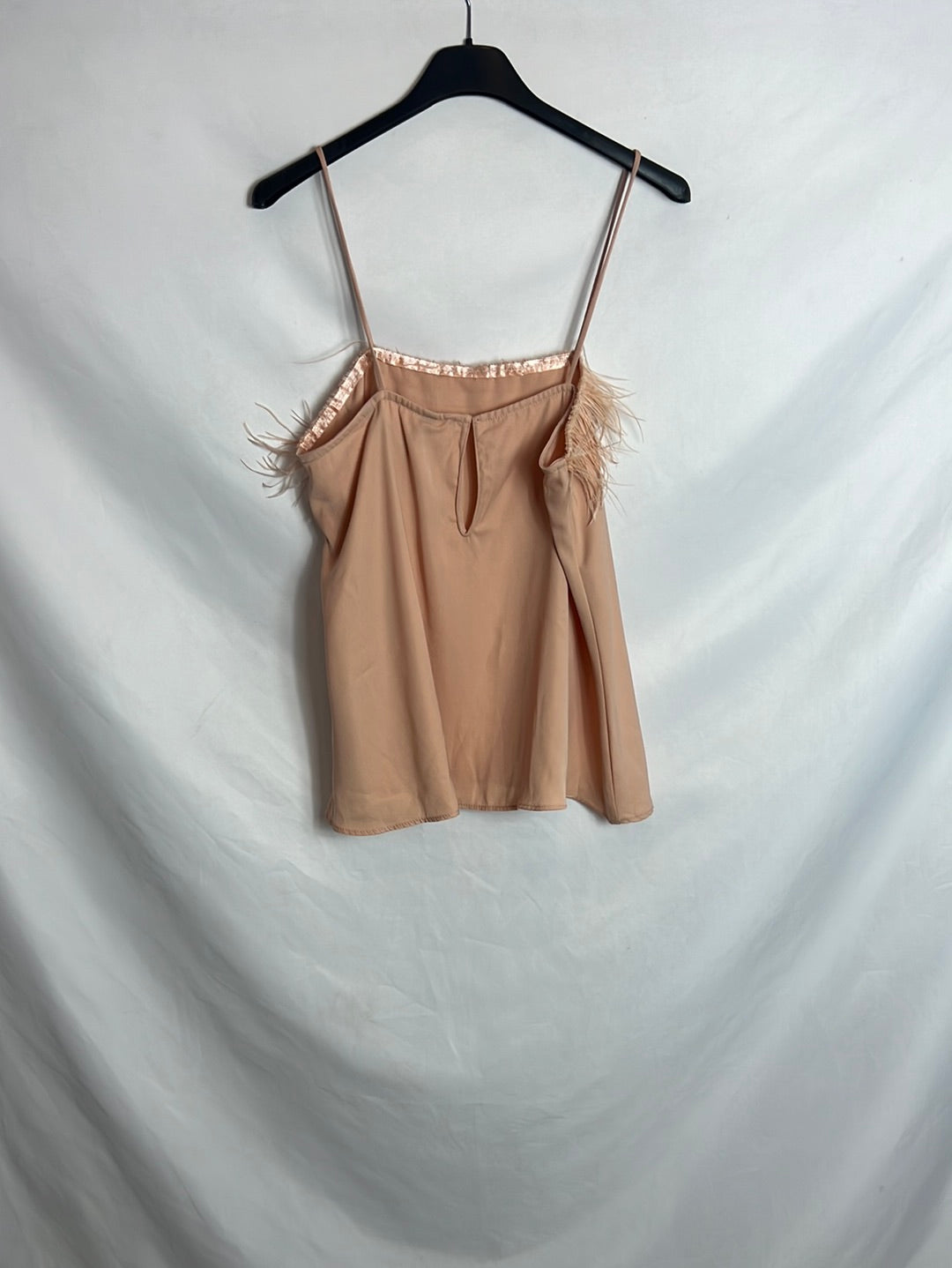 Zara. Top tirantes plumas. T.s