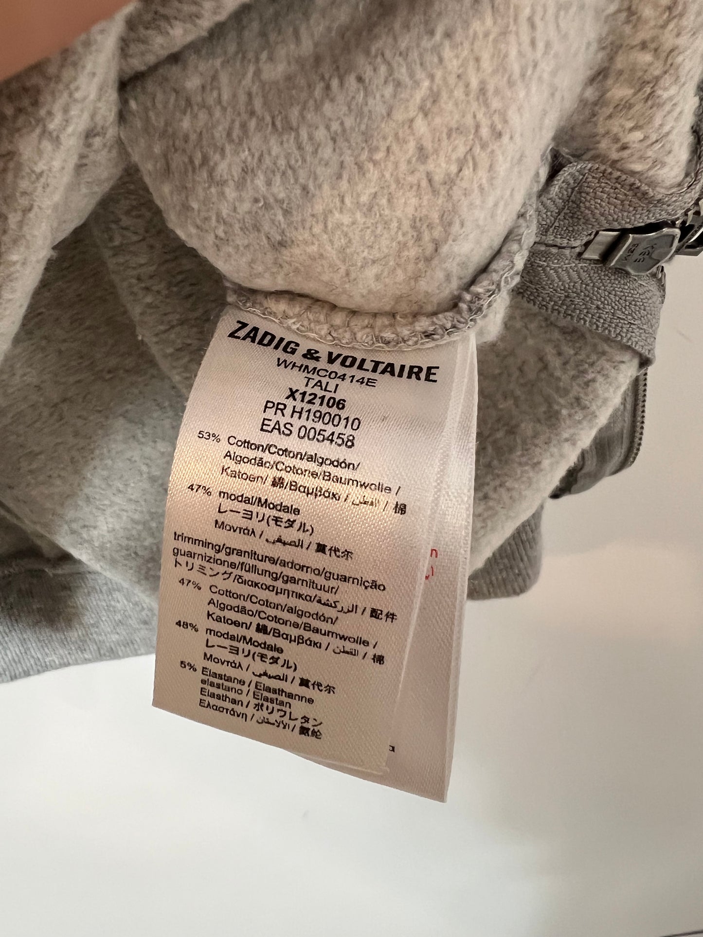 ZADIG&VOLTIRE. Vestido/sudadera larga gris letras. T 8 años