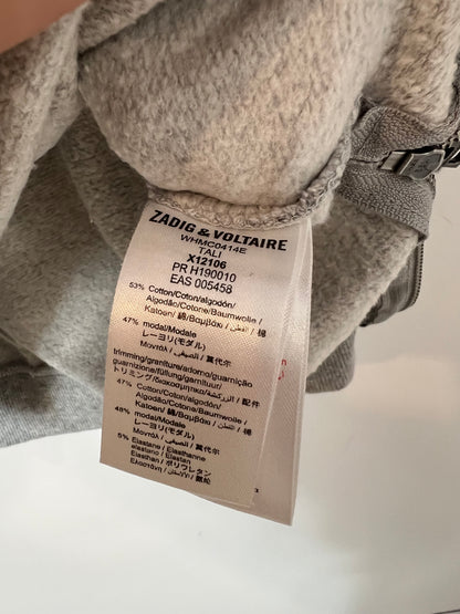 ZADIG&VOLTIRE. Vestido/sudadera larga gris letras. T 8 años