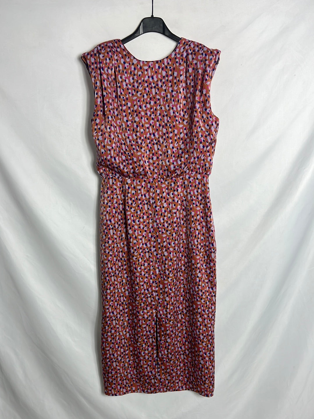 BIMANI. Printed satin midi dress. Size 38