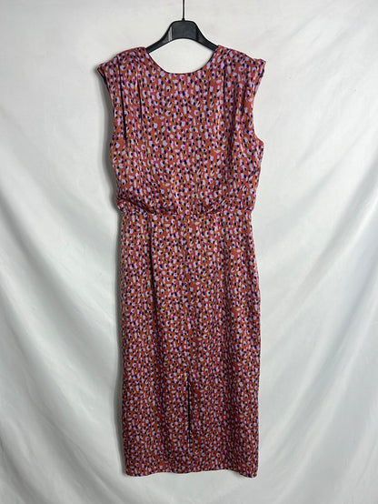 BIMANI. Printed satin midi dress. Size 38