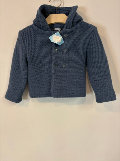 SARDON. Chaqueta punto capucha azul. T 12 meses
