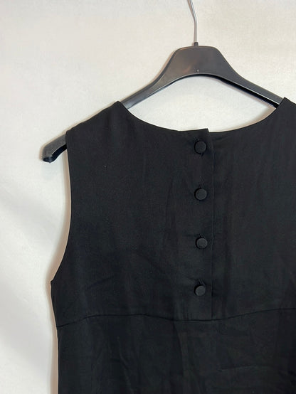 ERMANNO SCERVINO. Top negro seda sin mangas. T 44