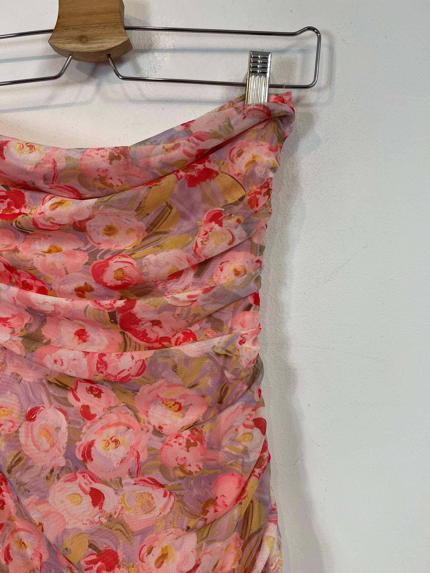 ZARA. Vestido flores tull T.m