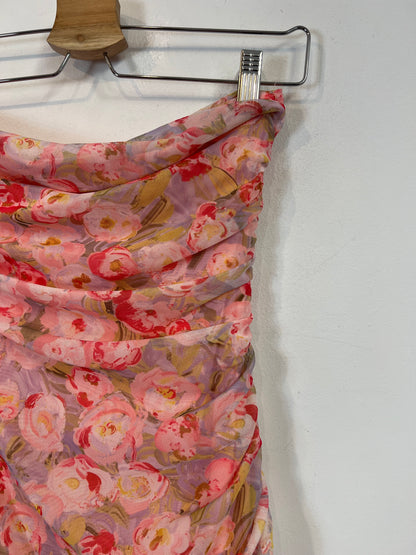 ZARA. Vestido flores tull T.m