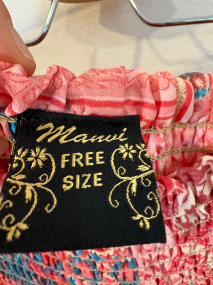 Pantalón seda efecto falda estampado