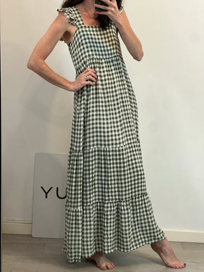 Vestido largo cuadros