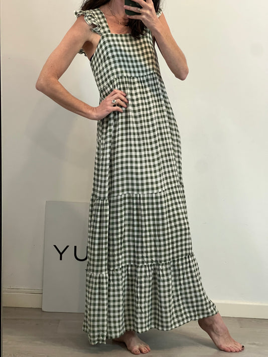 Vestido largo cuadros