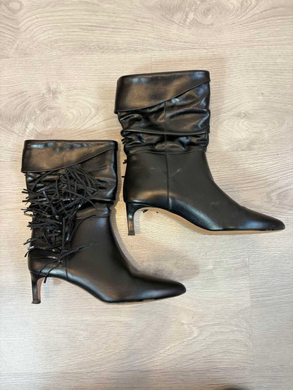 BA&SH. Botines piel flecos. T 39