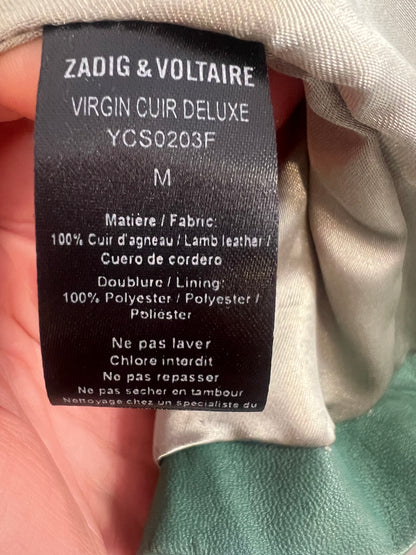 ZADIG & VOLTAIRE. Chaqueta verde piel. T M (tara)