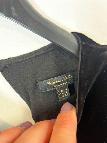 MASSIMO DUTTI. Vestido largo terciopelo detalle espalda. T S