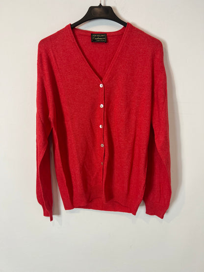 EXCELLENT CASHMERE. Red cashmere button-down jacket. TS