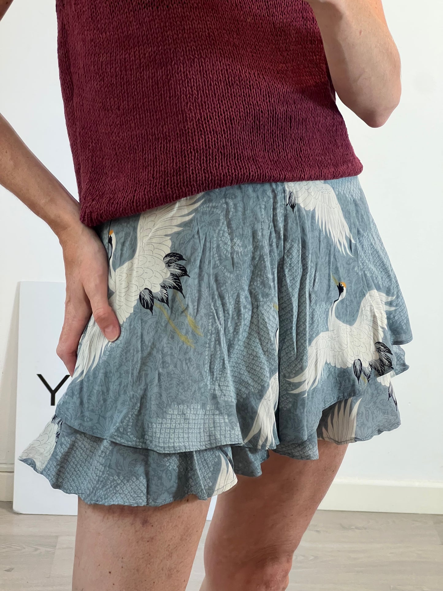 ZARA. Blue Ts bird pants