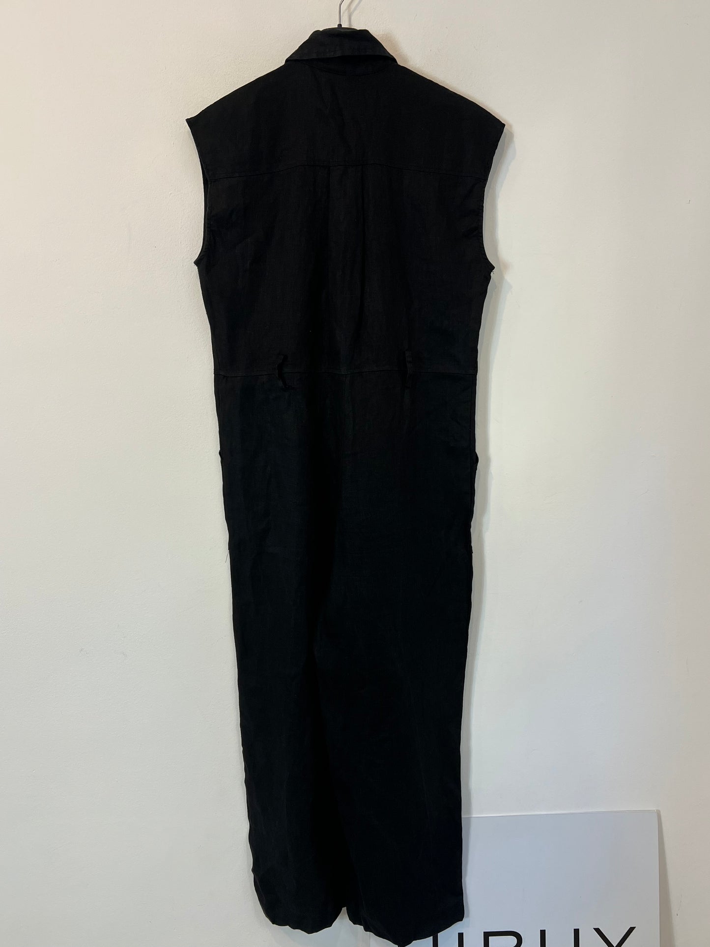 MANGO. Black linen jumpsuit S.xs