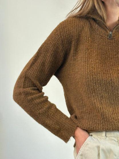 GUITARE. Jersey marrón con lana